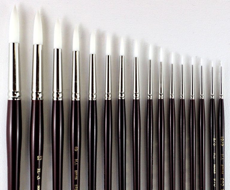 White Taklon Watercolour Brushes
