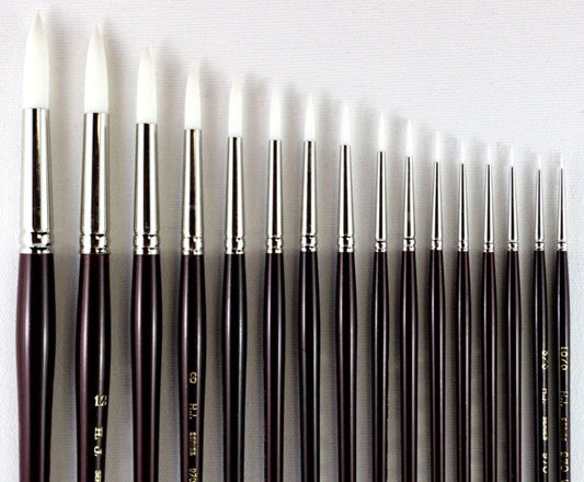 White Taklon Watercolour Brushes